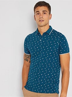 Slim-fit polo met klein motief - Kiabi