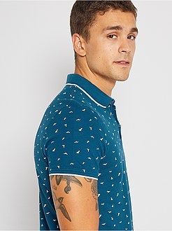 Slim-fit polo met klein motief - Kiabi