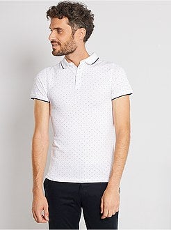 Slim-fit polo met klein motief - Kiabi