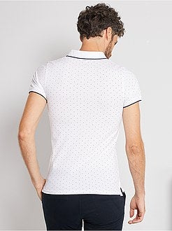 Slim-fit polo met klein motief - Kiabi