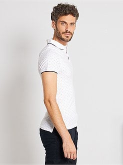 Slim-fit polo met klein motief - Kiabi