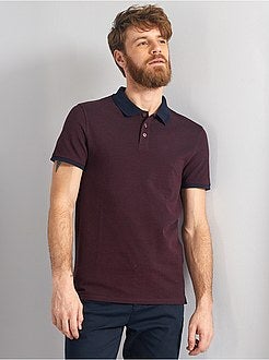 Herenmode maat S-XXL - Slim-fit polo met stippen - Kiabi