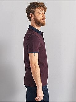 Herenmode maat S-XXL - Slim-fit polo met stippen - Kiabi