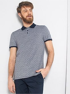 Herenmode maat S-XXL - Slim-fit polo met stippen - Kiabi