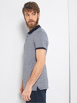 Herenmode maat S-XXL - Slim-fit polo met stippen - Kiabi