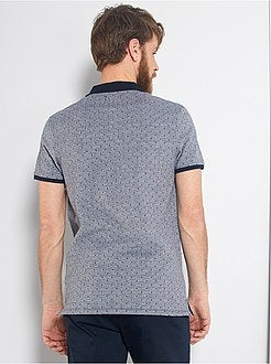 Herenmode maat S-XXL - Slim-fit polo met stippen - Kiabi