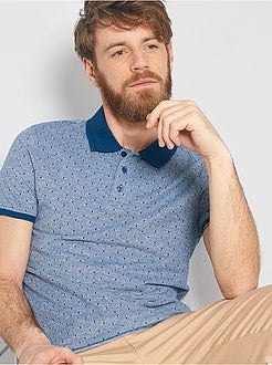 Herenmode maat S-XXL - Slim-fit polo met stippen - Kiabi