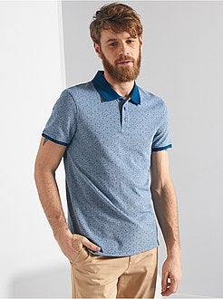 Herenmode maat S-XXL - Slim-fit polo met stippen - Kiabi