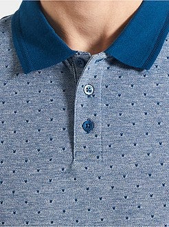 Herenmode maat S-XXL - Slim-fit polo met stippen - Kiabi