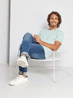 Slim-fit polo met V-hals - Kiabi