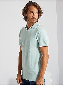 Slim-fit polo met V-hals - Kiabi