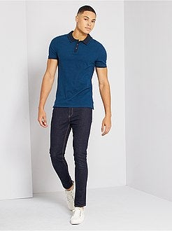 Slim-fit polo van tweekleurig piquétricot - Kiabi