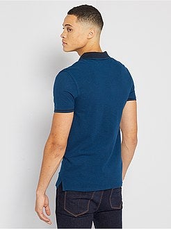 Slim-fit polo van tweekleurig piquétricot - Kiabi