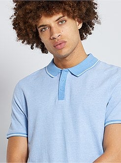 Slim-fit polo van tweekleurig piquétricot - Kiabi