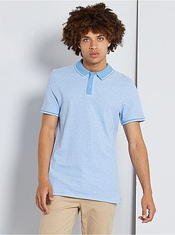 Slim-fit polo van tweekleurig piquétricot - Kiabi