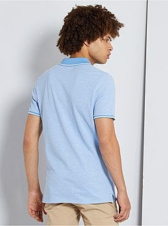 Slim-fit polo van tweekleurig piquétricot - Kiabi