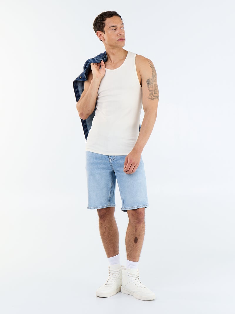 Slim fit spijkerbermuda Blauw - Kiabi