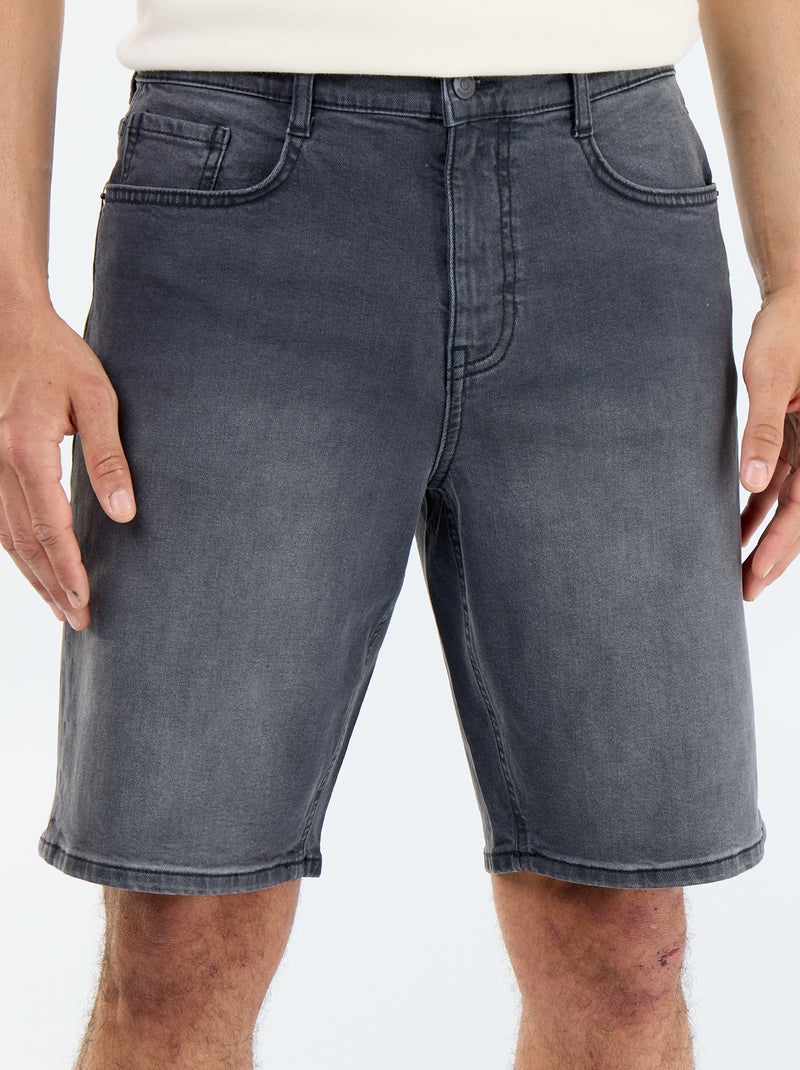 Slim fit spijkerbermuda Grijs - Kiabi