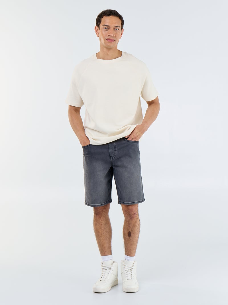 Slim fit spijkerbermuda Grijs - Kiabi
