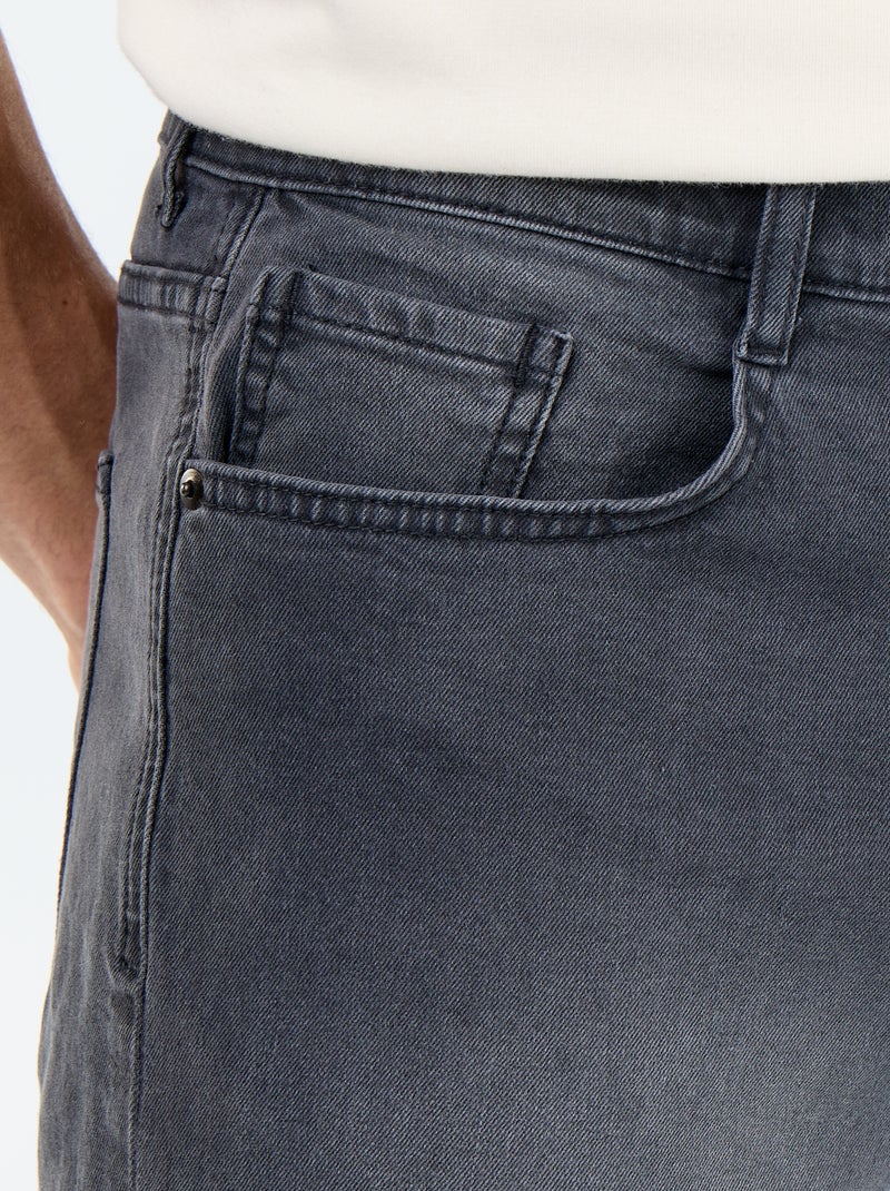 Slim fit spijkerbermuda Grijs - Kiabi
