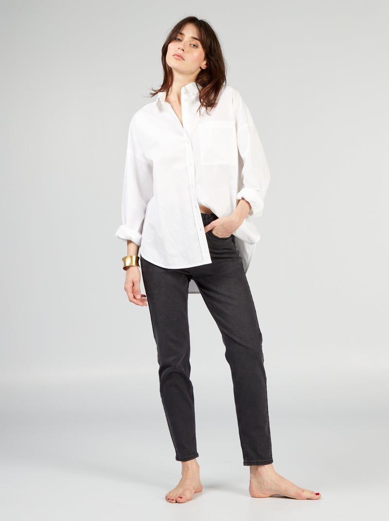 Slim-fit spijkerbroek - 30L ZWART - Kiabi