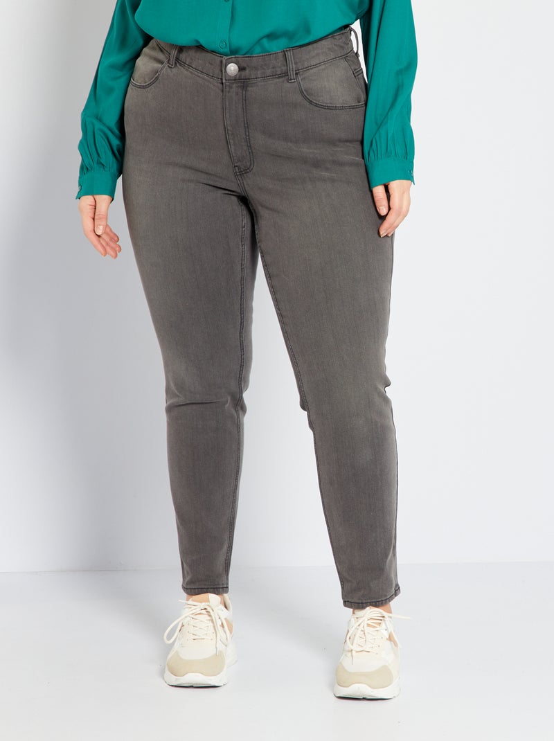 Slim-fit stretchjeans - L30 GRIJS - Kiabi