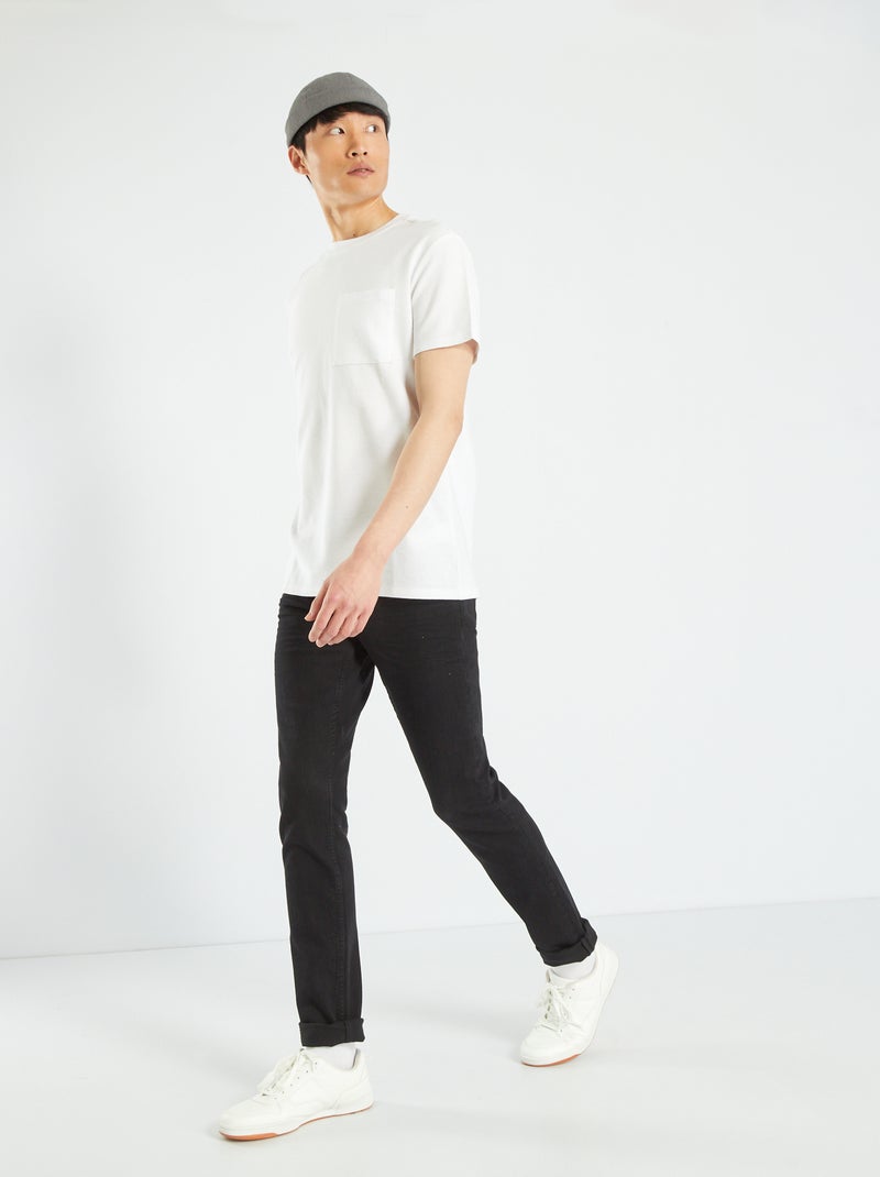 Slim-fit stretchjeans L34 ZWART - Kiabi