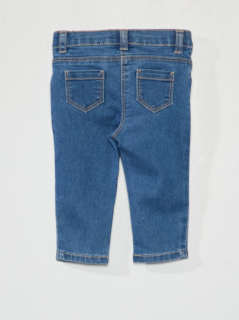 Slim-fit stretchjeans met verstelbare taille BLAUW - Kiabi