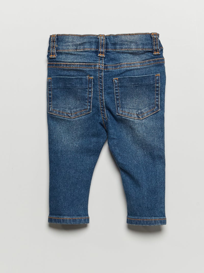 Slim-fit stretchjeans met verstelbare taille BLAUW - Kiabi