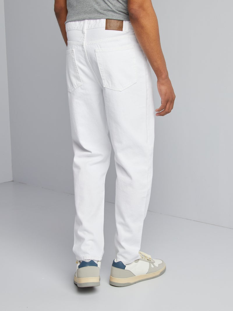 Slim-fit tapered/strak toelopende 5-pocket-jeans wit - Kiabi
