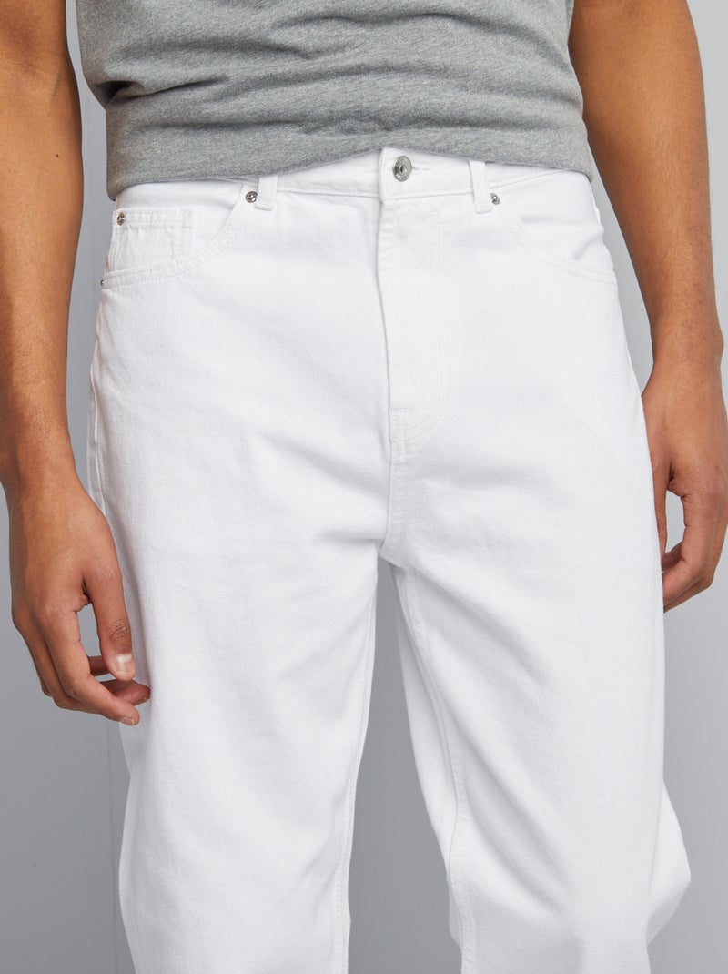 Slim-fit tapered/strak toelopende 5-pocket-jeans wit - Kiabi