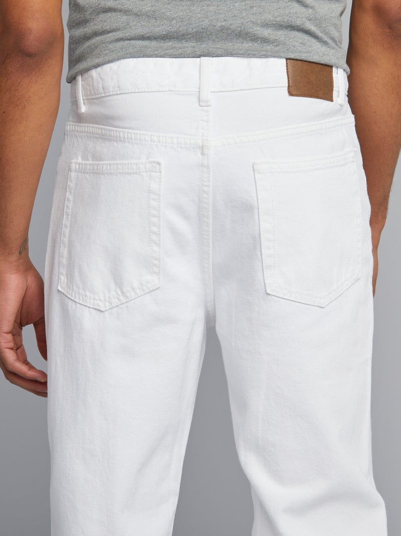 Slim-fit tapered/strak toelopende 5-pocket-jeans wit - Kiabi