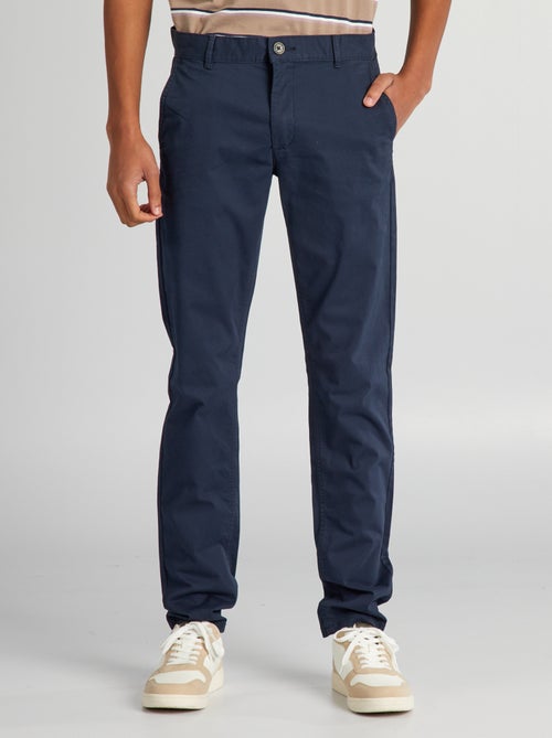 Slimfit chinobroek van 100% katoen L36 1,90+ - Kiabi