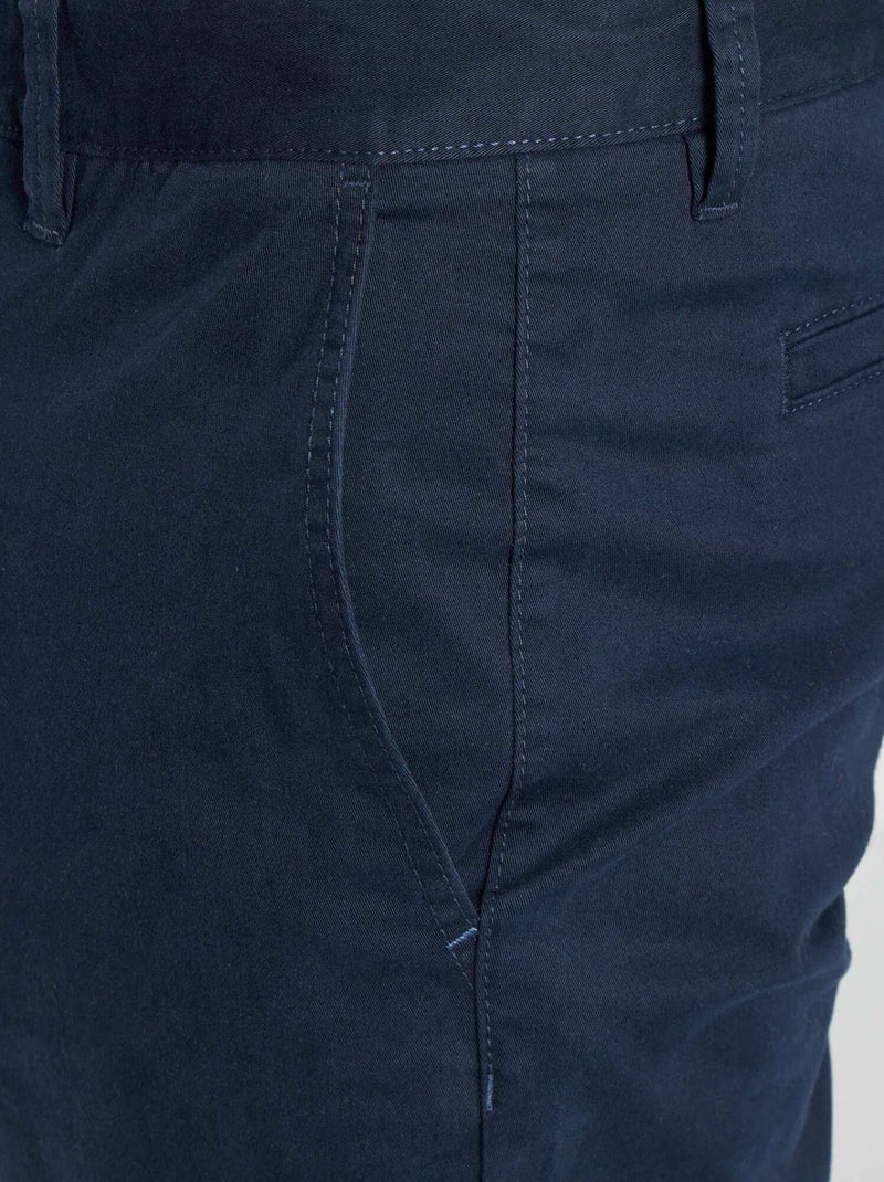 Slimfit chinobroek van 100% katoen L36 1,90+ BLAUW - Kiabi