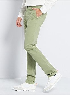 Slimfit chinobroek van 100% katoen L36 1,90+ - Kiabi