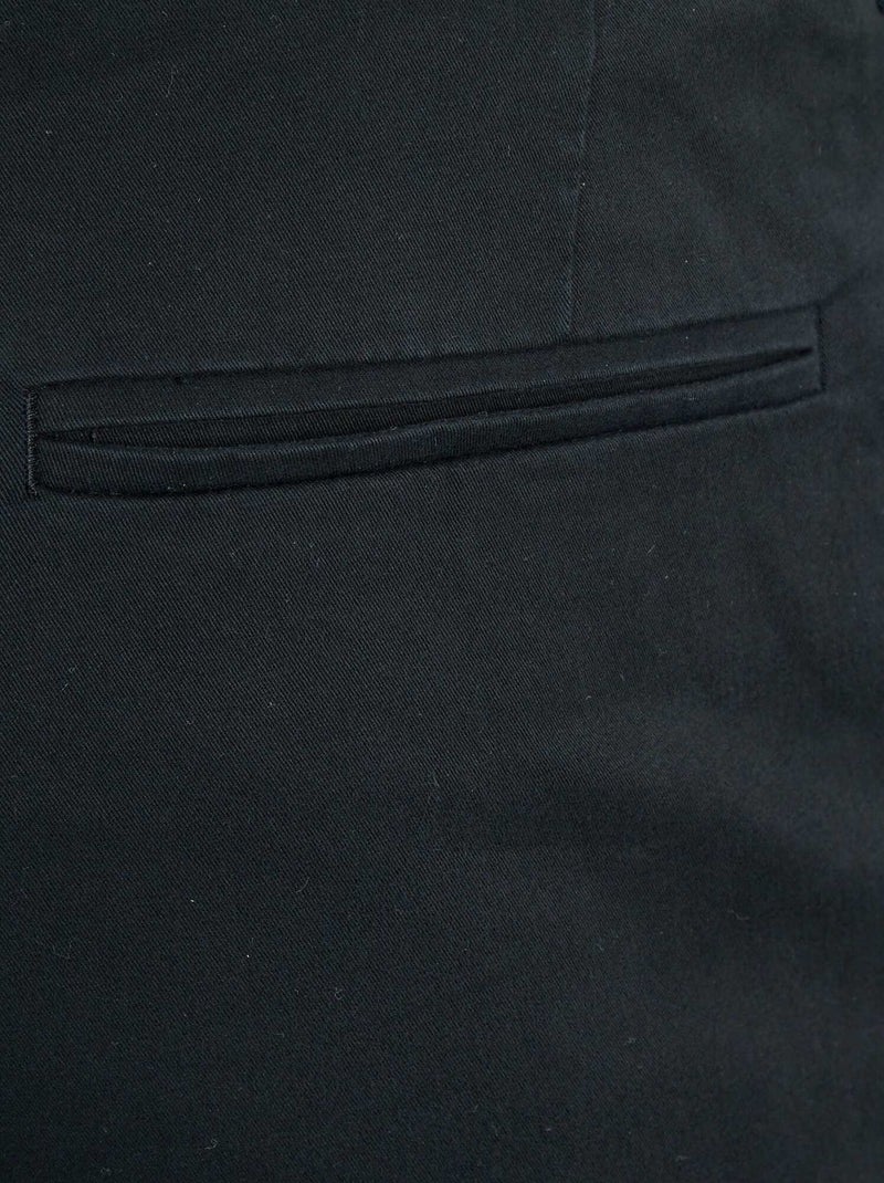 Slimfit chinobroek van 100% katoen L36 1,90+ zwart - Kiabi