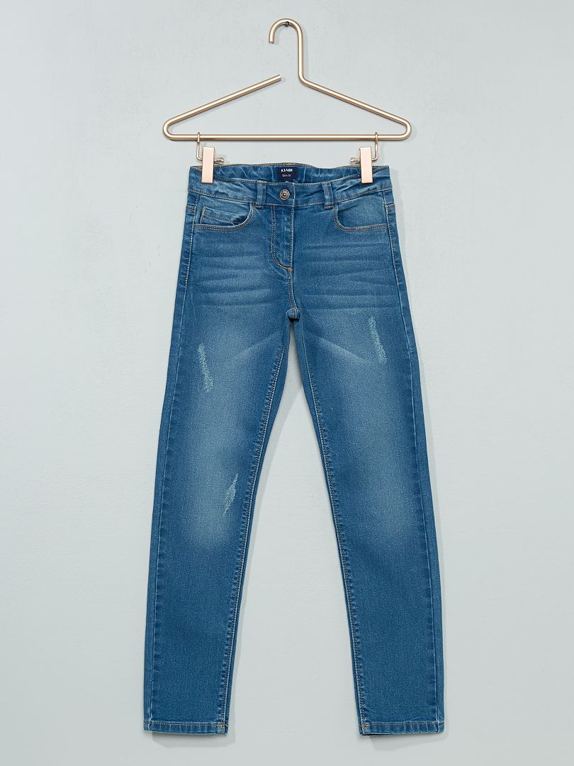 Slimfit jeans met versleten effect denim stonewash - Kiabi