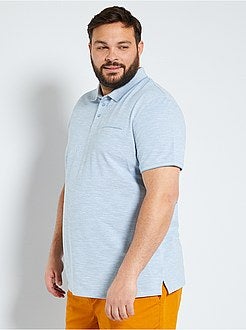 Slimfit polo van gemêleerd tricot - Kiabi
