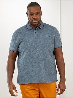 Slimfit polo van gemêleerd tricot - Kiabi