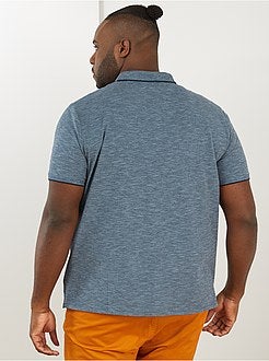 Slimfit polo van gemêleerd tricot - Kiabi