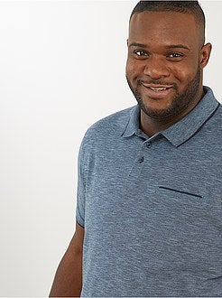 Slimfit polo van gemêleerd tricot - Kiabi