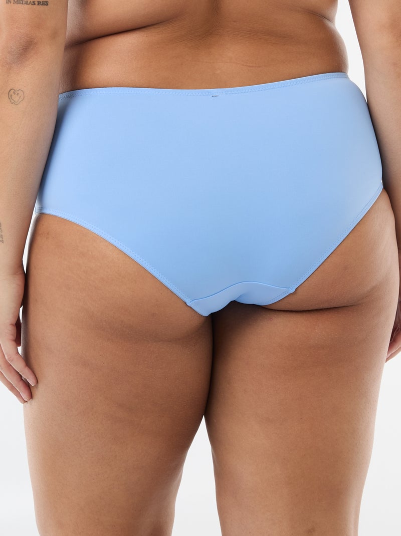 Slip met hoge taille en kant Blauw - Kiabi