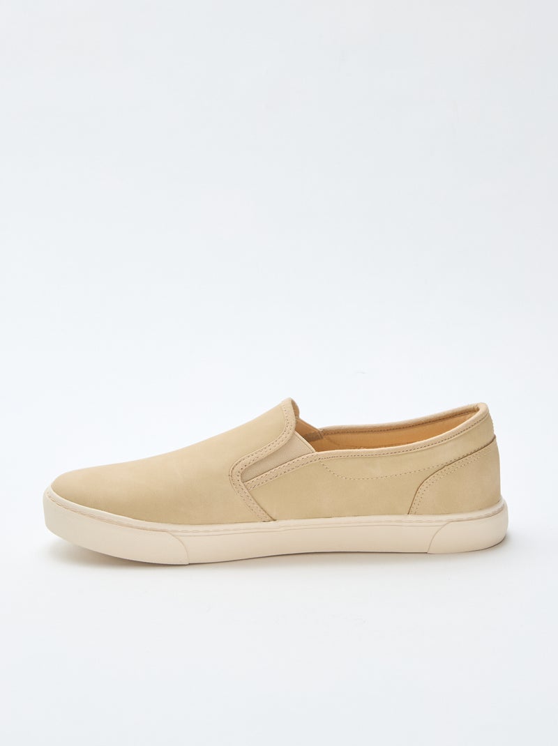 Slip-on sneakers in suedine Biege - Kiabi
