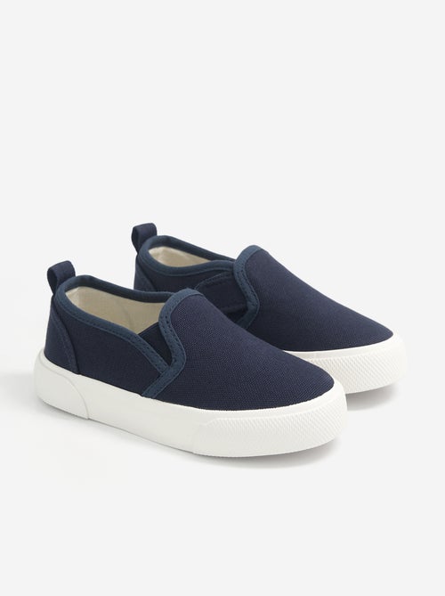 Slip-on sneakers met klittenbandsluitingen en motief - Kiabi