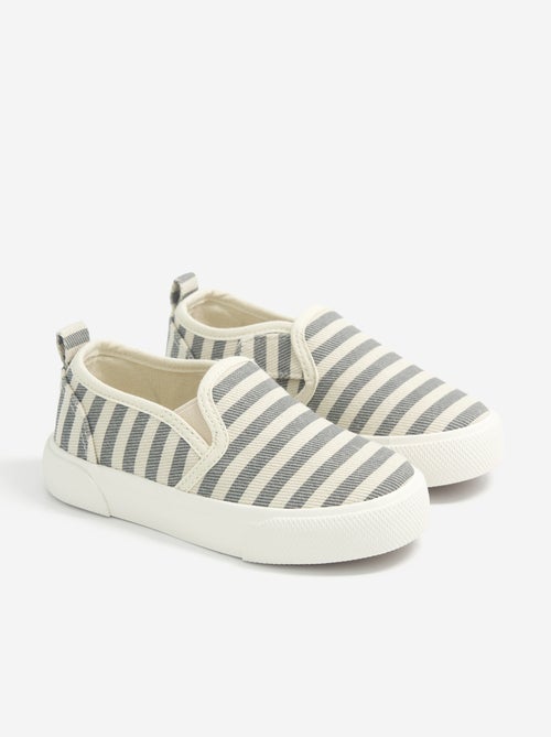Slip-on sneakers met klittenbandsluitingen en motief - Kiabi