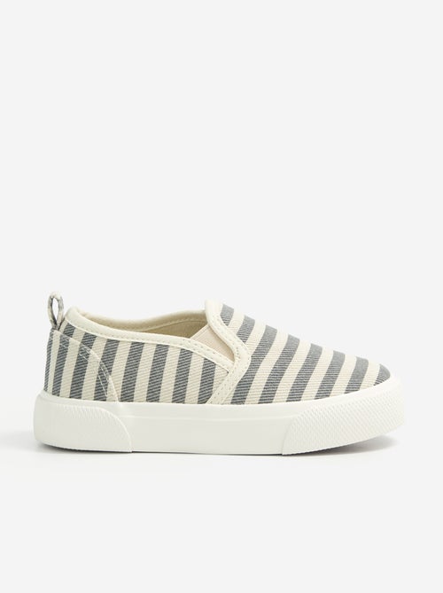Slip-on sneakers met klittenbandsluitingen en motief - Kiabi