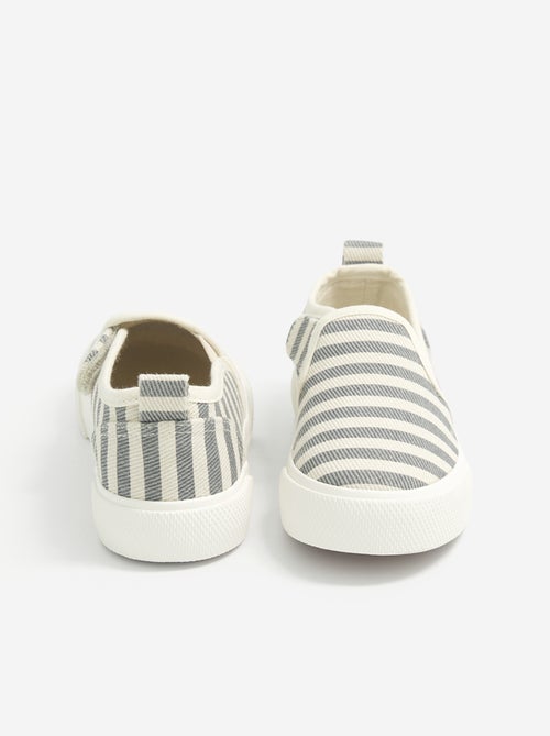 Slip-on sneakers met klittenbandsluitingen en motief - Kiabi