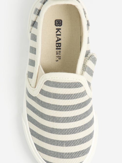 Slip-on sneakers met klittenbandsluitingen en motief - Kiabi