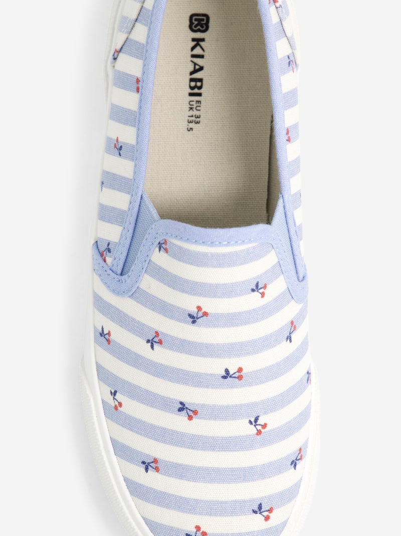 Slip-on sneakers met motief Blauw - Kiabi