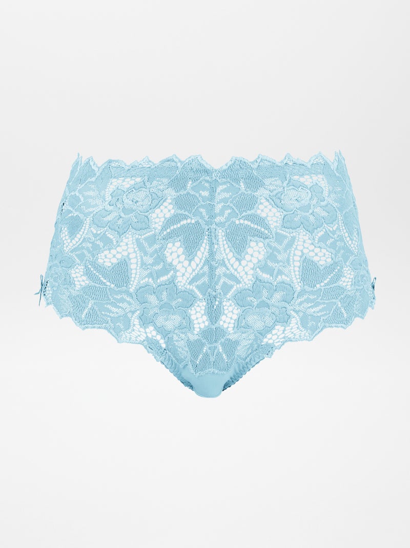 Slip van kant en microvezel 'Arum' 'Sans Complexe' BLAUW - Kiabi